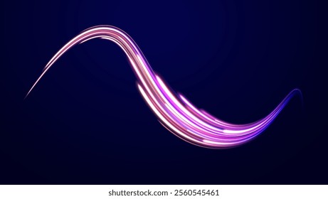 Abstract circle, white color glowing lines background. Curve white line light effect. Light cool whirlwind. Vector sparkle, png, effect, wave,neon,line.