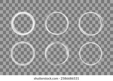 Abstract circle, white color glowing lines background. Curve white line light effect. Light cool whirlwind. Vector sparkle, png, effect, wave,neon,line.