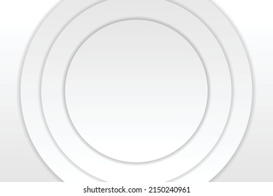 Abstract circle white and gray color background, vector illustration