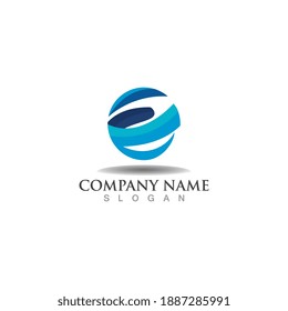 Abstract  circle world Logo Design Vector Isolated On White Background shape