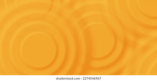 Resumen Círculo Amarillo de fondo 3d. Fondo geométrico mínimo. Vista superior. Fondo del círculo amarillo. Ilustración vectorial.