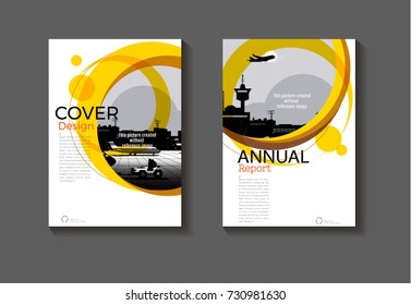 abstract Circle Yellow  cover design modern book cover abstract Brochure cover  template,annual report, magazine and flyer layout Vector a4