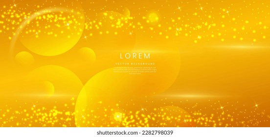 Abstrakter Kreis gelb formen modernen Hintergrund mit Lichteffekt und Funkeln. Sie können für Banner, Werbung, Poster, Vorlage, Geschäftspräsentation. Vektorgrafik