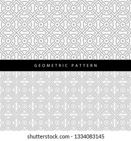 Abstract Circle-Cross Texture. Set of 2 Geometric Pattern.