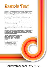 Abstract circled colorful stripes vector background with copyspace.
