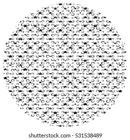Abstract Circled Overlay Stamp Texture For Your Design. EPS10 vector.