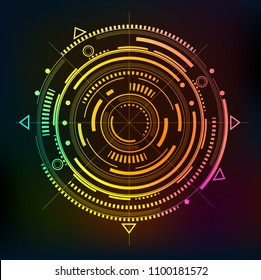 Abstract circle.Linear drawing in a circle