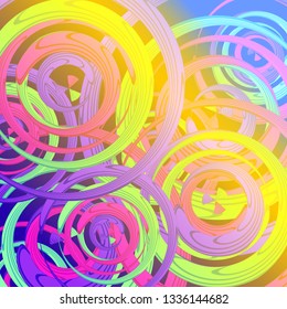 Abstract circles of all colors, image illustration circles for your design or print place on poster or wall 