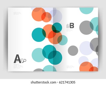 Abstract circles, annual report cover. Modern business brochure template. Business flyer abstract background