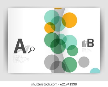 Abstract circles, annual report cover. Modern business brochure template. Business flyer abstract background