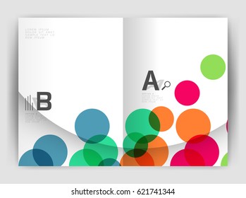 Abstract circles, annual report cover. Modern business brochure template. Business flyer abstract background