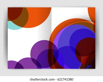 Abstract circles, annual report cover. Modern business brochure template. Business flyer abstract background