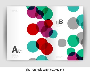 Abstract circles, annual report cover. Modern business brochure template. Business flyer abstract background