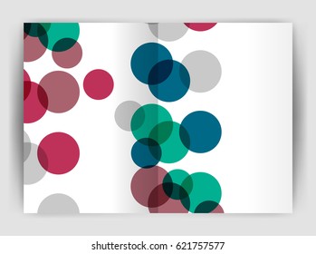 Abstract circles, annual report cover. Modern business brochure template. Business flyer abstract background