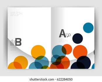 Abstract circles, annual report cover. Modern business brochure template. Business flyer abstract background