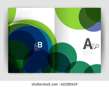 Abstract circles, annual report cover. Modern business brochure template. Business flyer abstract background