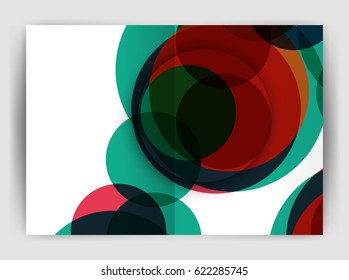 Abstract circles, annual report cover. Modern business brochure template. Business flyer abstract background