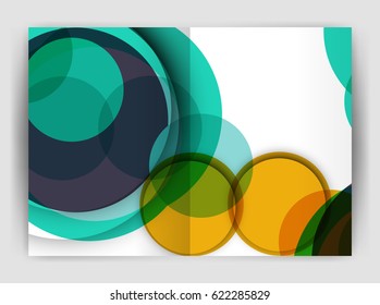Abstract circles, annual report cover. Modern business brochure template. Business flyer abstract background