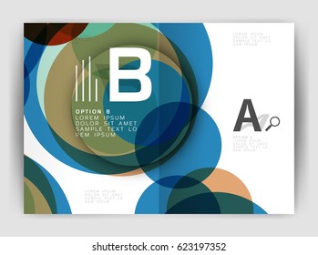 Abstract circles, annual report cover. Modern business brochure template. Business flyer abstract background