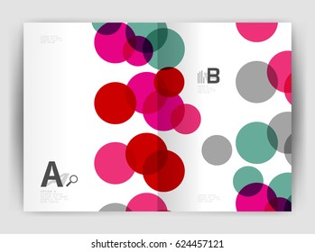 Abstract circles, annual report cover. Modern business brochure template. Business flyer abstract background
