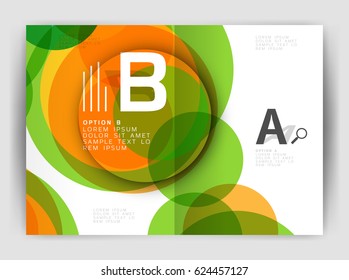Abstract circles, annual report cover. Modern business brochure template. Business flyer abstract background