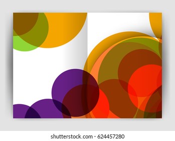 Abstract circles, annual report cover. Modern business brochure template. Business flyer abstract background