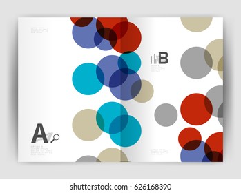 Abstract circles, annual report cover. Modern business brochure template. Business flyer abstract background