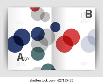 Abstract circles, annual report cover. Modern business brochure template. Business flyer abstract background