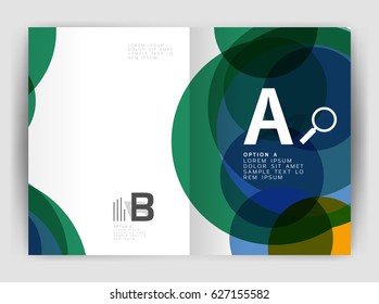 Abstract circles, annual report cover. Modern business brochure template. Business flyer abstract background