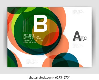 Abstract circles, annual report cover. Modern business brochure template. Business flyer abstract background