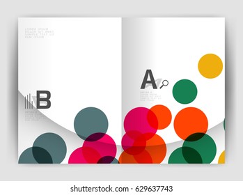 Abstract circles, annual report cover. Modern business brochure template. Business flyer abstract background