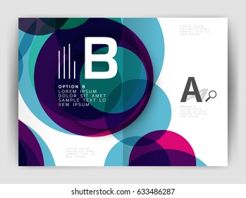 Abstract circles, annual report cover. Modern business brochure template. Business flyer abstract background