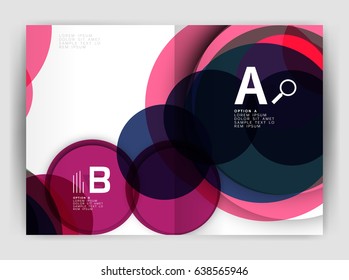 Abstract circles, annual report cover. Modern business brochure template. Business flyer abstract background