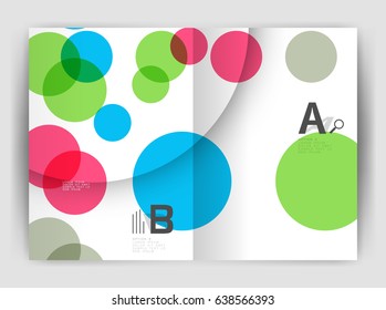 Abstract circles, annual report cover. Modern business brochure template. Business flyer abstract background
