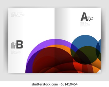Abstract circles, annual report cover. Modern business brochure template. Business flyer abstract background
