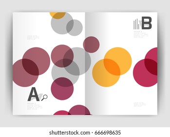 Abstract circles, annual report cover. Modern business brochure template. Business flyer abstract background