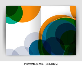 Abstract circles, annual report cover. Modern business brochure template. Business flyer abstract background