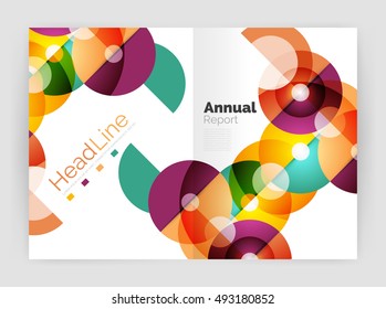 Abstract circles, annual report covers. Modern business brochure templates