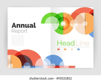 Abstract circles, annual report covers. Modern business brochure templates