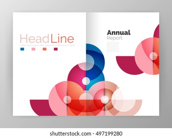 Abstract circles, annual report covers. Modern business brochure templates