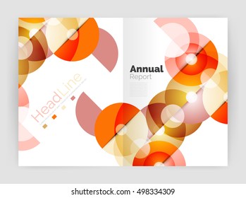 Abstract circles, annual report covers. Modern business brochure templates