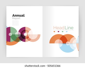 Abstract circles, annual report covers. Modern business brochure templates