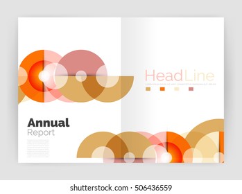 Abstract circles, annual report covers. Modern business brochure templates