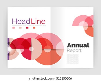 Abstract circles, annual report covers. Modern business brochure templates