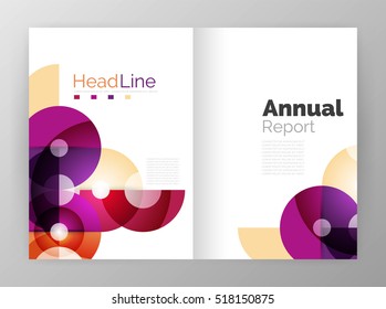 Abstract circles, annual report covers. Modern business brochure templates