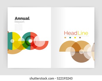 Abstract circles, annual report covers. Modern business brochure templates