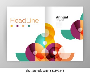 Abstract circles, annual report covers. Modern business brochure templates