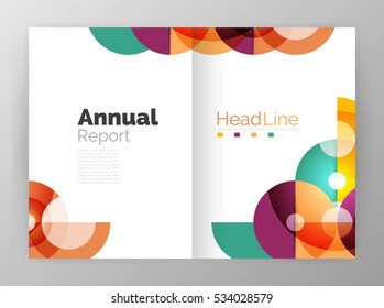 Abstract circles, annual report covers. Modern business brochure templates