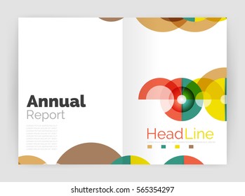 Abstract circles, annual report covers. Modern business brochure templates