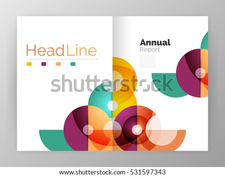 Abstract circles, annual report covers. Modern business brochure templates